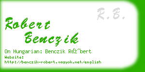 robert benczik business card